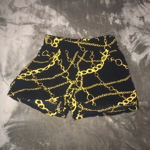 Gold-Link Printed Shorts